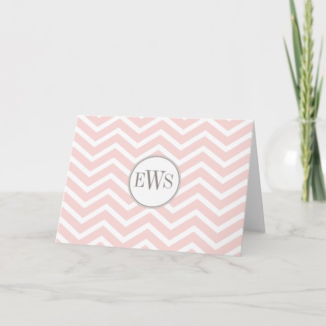 Chevron Monogram-anteckningskort för Personlig Anteckningskort (Framsida)