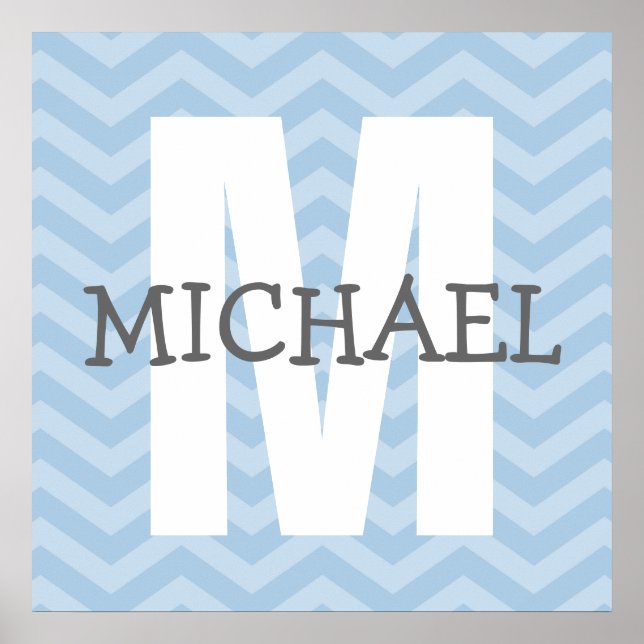 Chevron Monogram Child's Room Art Poster (Framsidan)