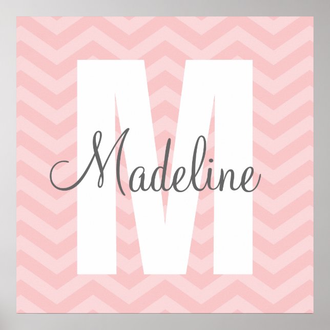 Chevron Monogram Child's Room Art Poster (Framsidan)