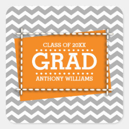 Chevron Mönster Anpassningsbar Studenten Fyrkantigt Klistermärke