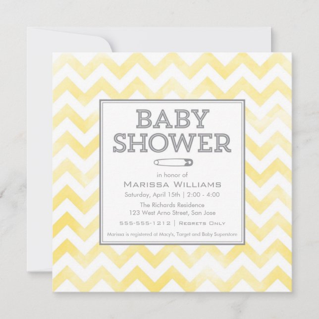 Chevron mönster Baby Shower-inbjudan Inbjudningar (Framsida)