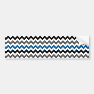 Chevron Mönster Background Blue Grått Black White Bildekal