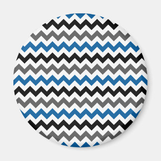 Chevron Mönster Background Blue Grått Black White Magnet