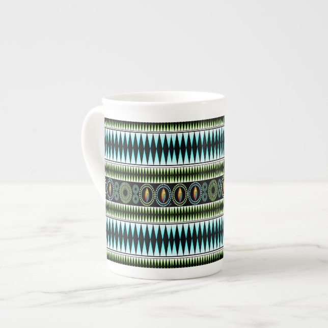 Chevron Mönster Benporslin Mugg (Framsida vänster)