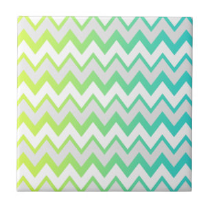 Chevron mönster grönt teal aqua ombre elegant kakelplatta