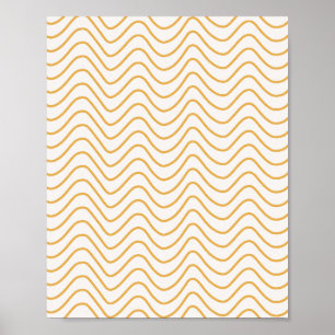 Chevron Mönster Gult och Cream Zigzag Poster