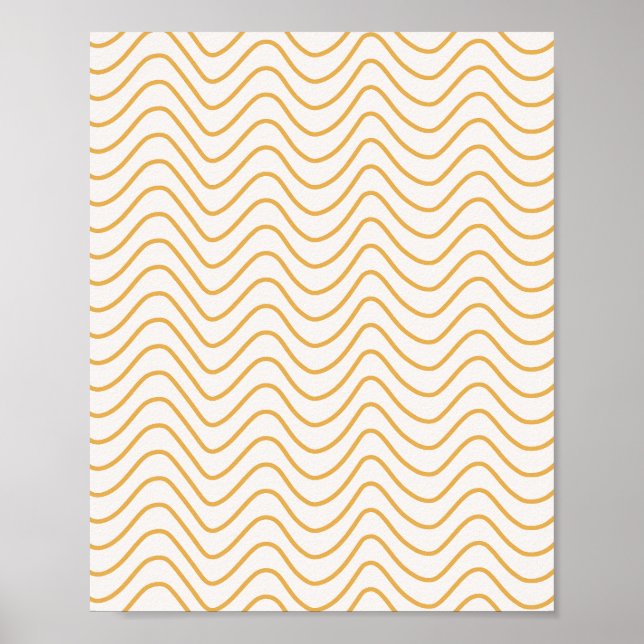 Chevron Mönster Gult och Cream Zigzag Poster (Framsidan)
