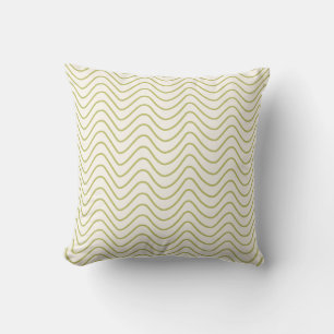 Chevron Mönster Lime Green på Cream White Zigzag Kudde