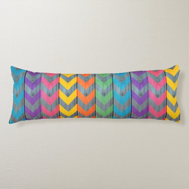 Chevron Mönster On Wood Struktur av Shirley Taylor Kroppskudde (Framsidan)