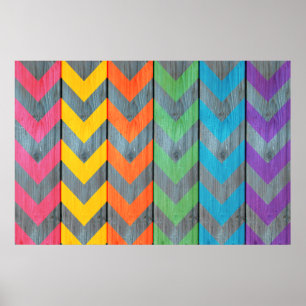 Chevron Mönster On Wood Struktur av Shirley Taylor Poster