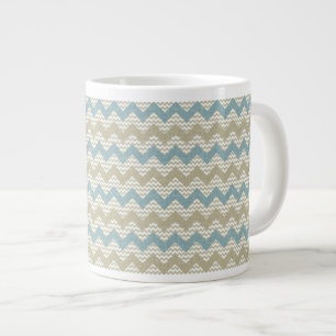 Chevron mönster på linen struktur jumbo mugg