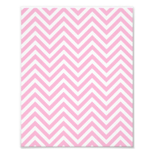 Chevron Mönster Rosa White ZigZag för hennes skull Fototryck