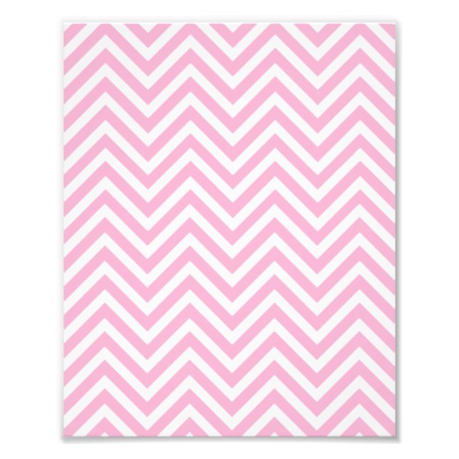 Chevron Mönster Rosa White ZigZag för hennes skull Fototryck (Framsidan)