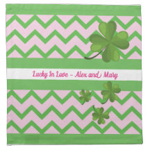 Chevron Mönster, St. Patrick, Shamrock Napkins