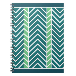 Chevron Mönster Teal Anteckningsbok