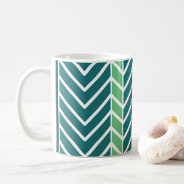Chevron Mönster Teal Kaffemugg
