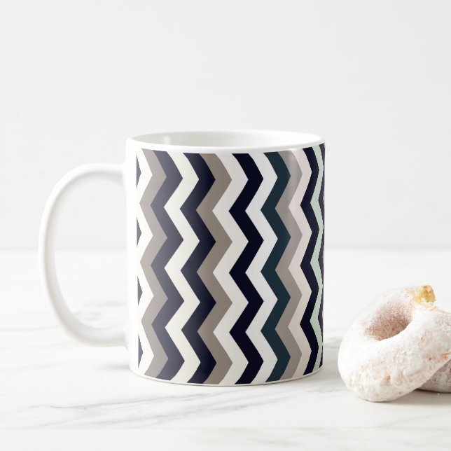 Chevron Muted Multicolor Mönster  Kaffemugg (Med munk)