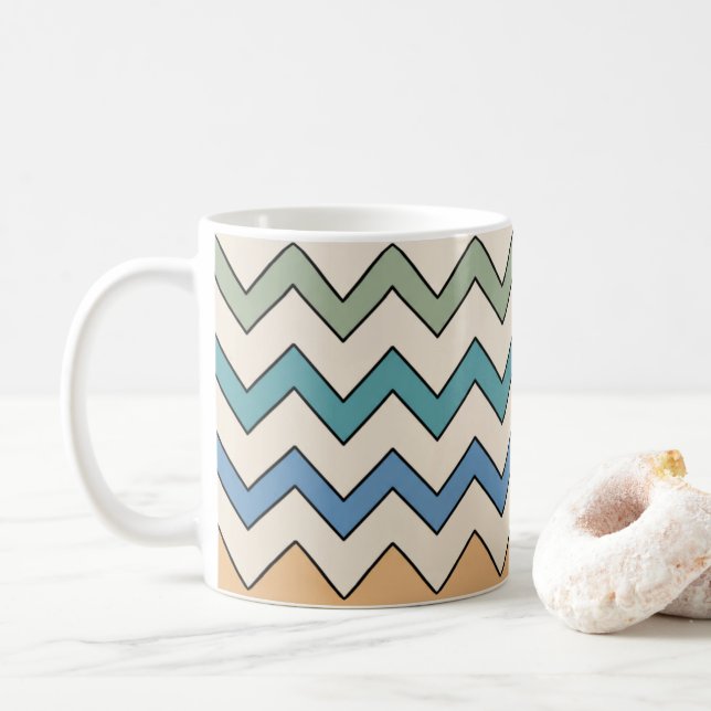 Chevron Natur Vibes Kaffemugg (Med munk)