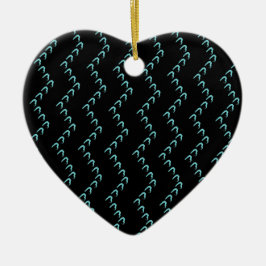 Chevron Pastel Blue Hearts Nero Noctis Ornament