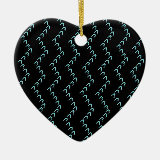 Chevron Pastel Blue Hearts Nero Noctis Ornament (Framsidan)