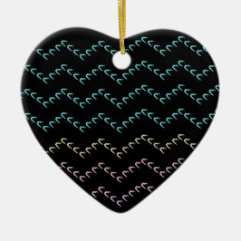 Chevron Pastel Rainbow Hearts Nero Noctis Ornament