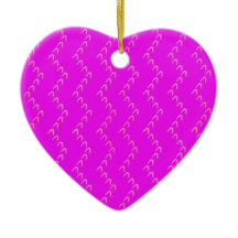 Chevron Pastel Rosa Hearts Fuchsia Ornament