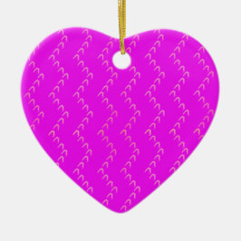 Chevron Pastel Rosa Hearts Fuchsia Ornament