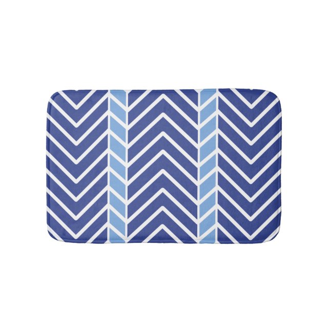 Chevron Pattern Blue Badrumsmatta (Framsidan)