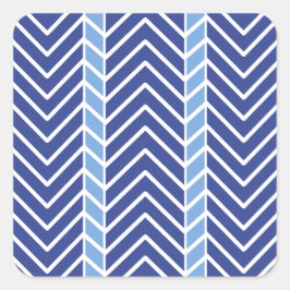 Chevron Pattern Blue Fyrkantigt Klistermärke