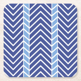 Chevron Pattern Blue Underlägg Papper Kvadrat