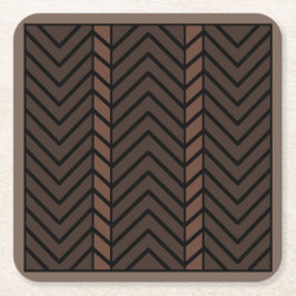 Chevron Pattern Brown Underlägg Papper Kvadrat