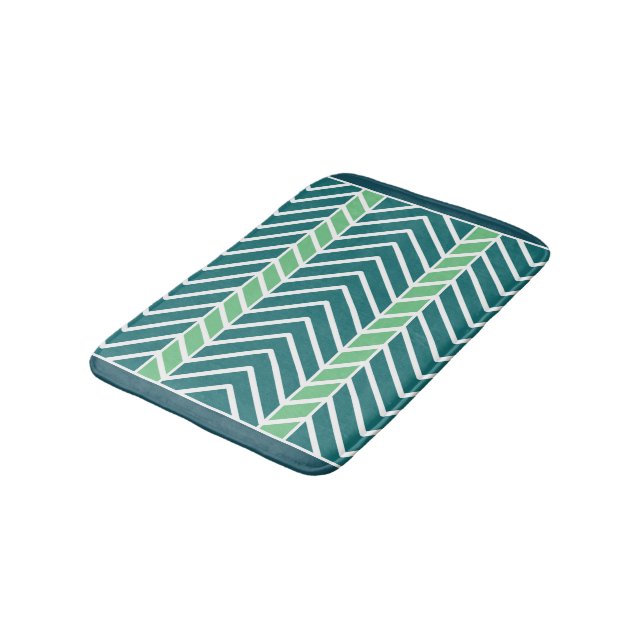 Chevron Pattern Teal Badrumsmatta (Vinklad)