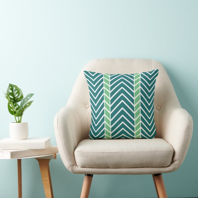 Chevron Pattern Teal Kudde (Stol)