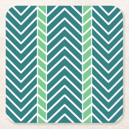 Chevron Pattern Teal Underlägg Papper Kvadrat