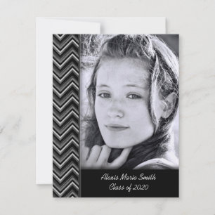 Chevron Photo Ram för inbjudan till Studenten
