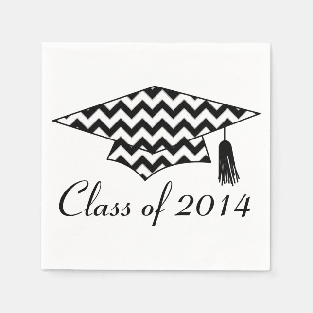 Chevron Print Anpassningsbar Studenten Napkins Pappersservett (Framsidan)