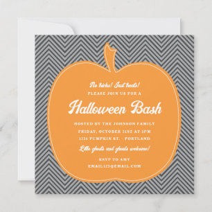 Chevron Pumpkin Halloween fest Inbjudan