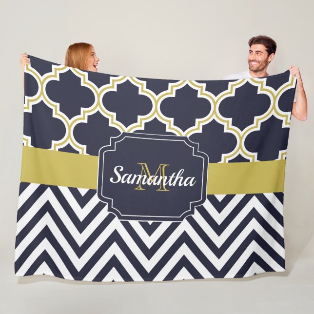 Chevron & Quatrefoil Fleecefilt (På plats)