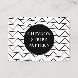 Chevron Rand Black and White Geometric Mönster Visitkort