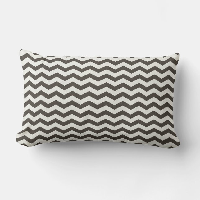 Chevron Rand Black/White American MOJO Pillow Lumbarkudde (Framsida)