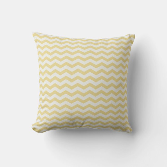 Chevron Rand Gult/ White American MOJO Pillow Kudde (Framsida)