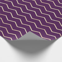 Chevron Rand Line Guld Metallic Lila Violet