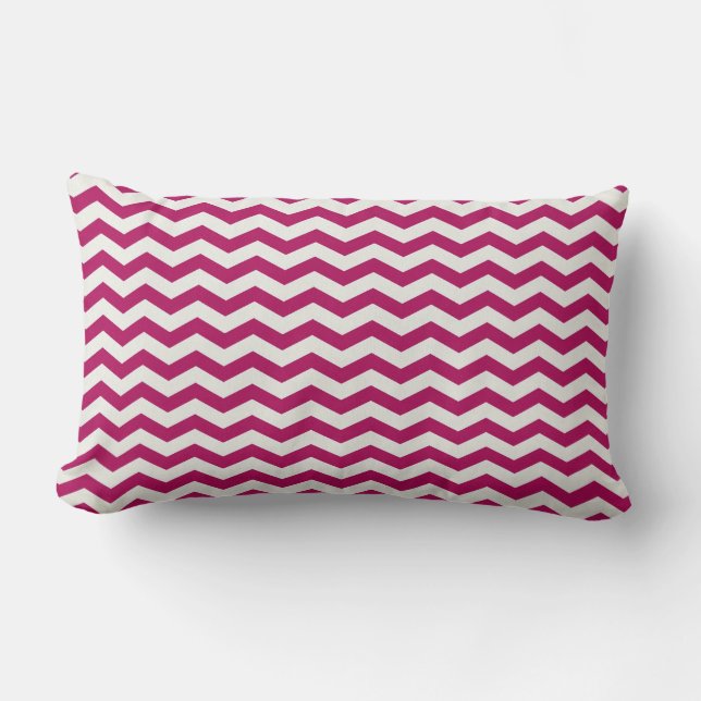 Chevron Rand Magenta/White American MOJO Pillow Lumbarkudde (Framsida)