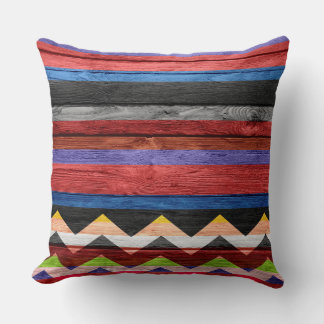 Chevron Rand Modern Wood Kudde