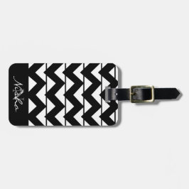 Chevron Rand Monogram Namn Bagagebricka