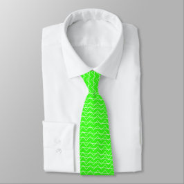 Chevron Rand Neon Grönt White Geometric Mönster Slips