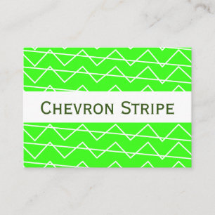 Chevron Rand Neon Grönt White Geometric Mönster Visitkort