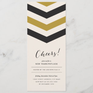 Chevron Rand New Years Inbjudan