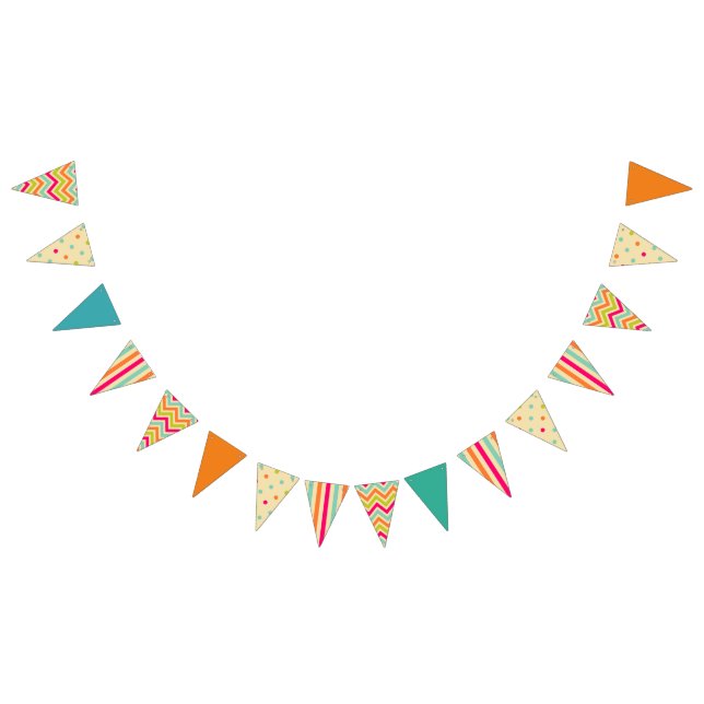 Chevron Rand och Polka Dot Flagga Banner (Alla)