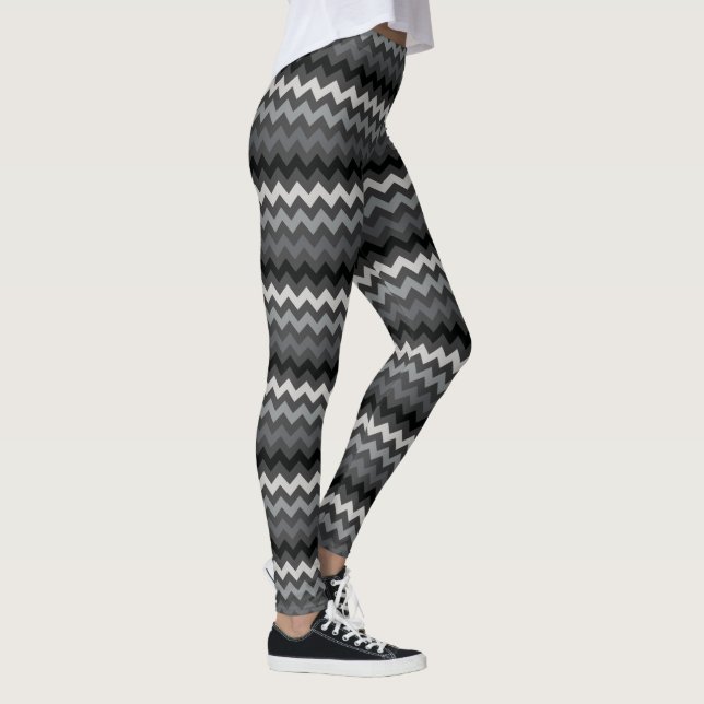 Chevron Rand på mörk grått Leggings (Höger)